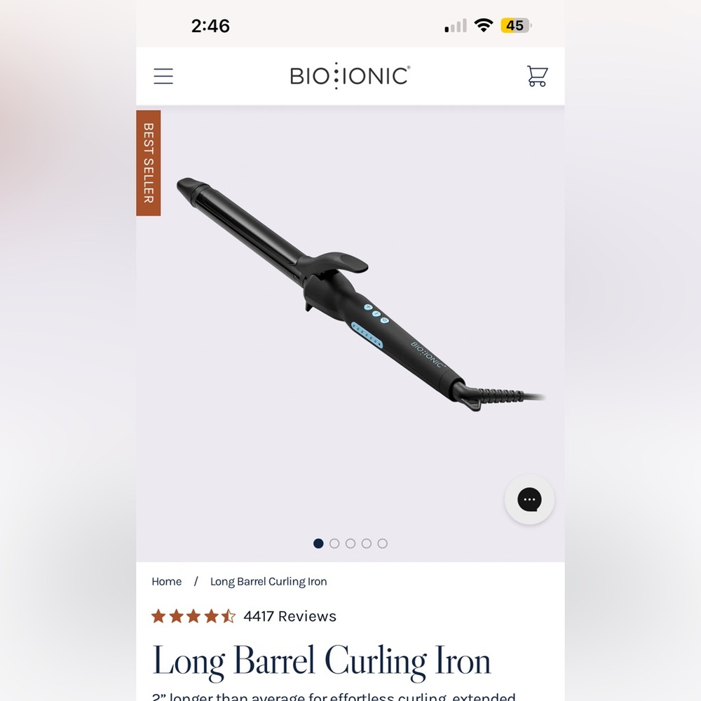 Bio ionic Black Curling Iron